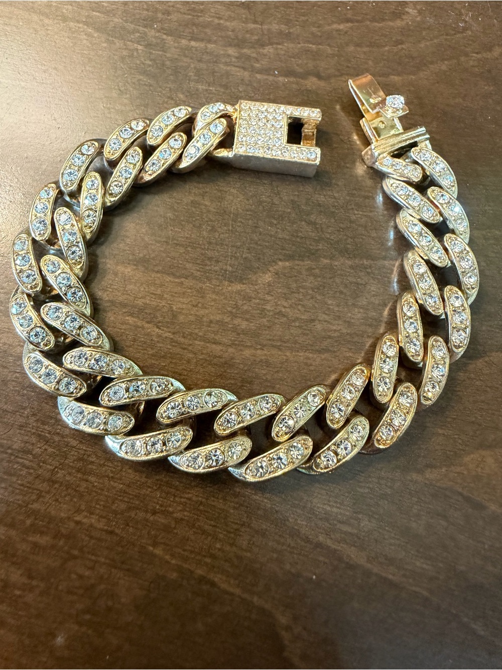 Iced Out Gold Plated Miami Cuban Link Chain Bracelet